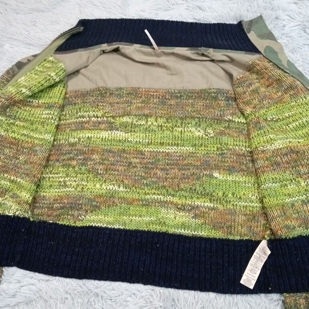 Free People Green and Orange Camouflage Cardigan - Picture 10 of 10